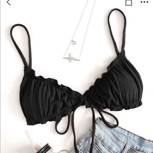 NWOT black shein bikini top